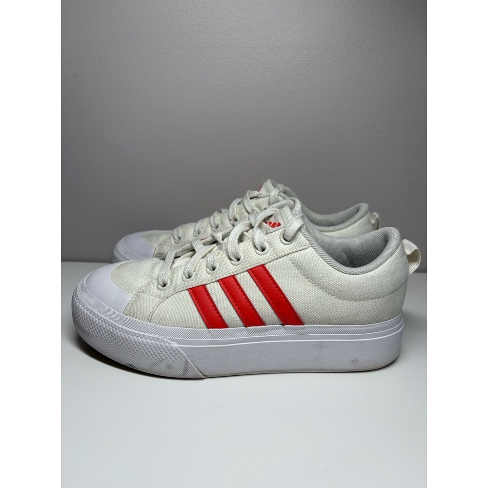 Adidas Bravada 2.0 Platform Women's Casual Shoes Sneakers White Red - Size 7 - Picture 2 of 10